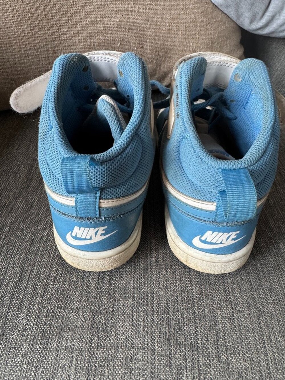 Nike Court Borough Mid 2 White University Blue Kids 4Y - Picture 6 of 8